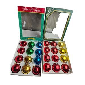 Vintage mercury glass Shiny Brite 31 Colored round ornaments w/original box